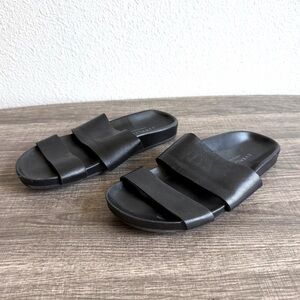 Everlane Black Leather Slip On Open Toe Sandal Women’s Size 5
